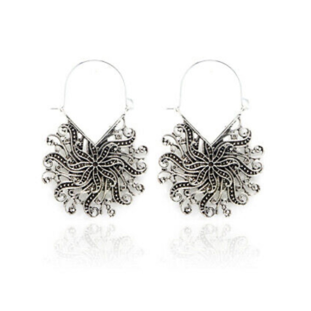 New Sterling silver gypsy tribal Earrings - Picture 2 of 4
